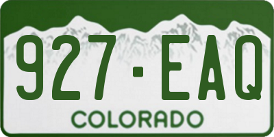 CO license plate 927EAQ