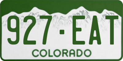 CO license plate 927EAT