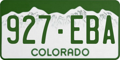 CO license plate 927EBA