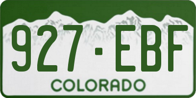CO license plate 927EBF