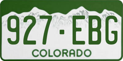 CO license plate 927EBG