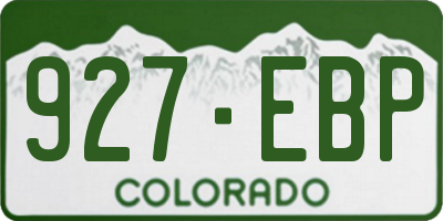 CO license plate 927EBP