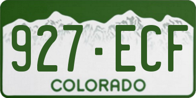 CO license plate 927ECF