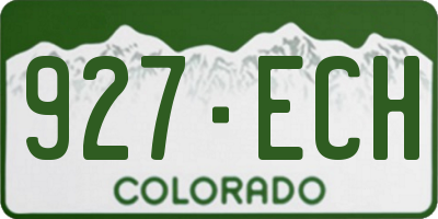 CO license plate 927ECH
