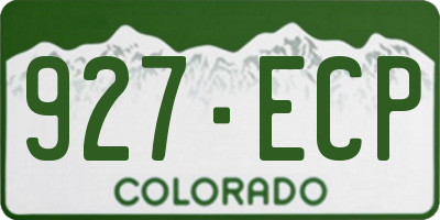CO license plate 927ECP
