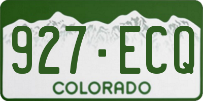 CO license plate 927ECQ