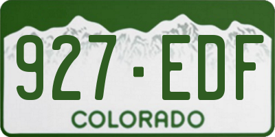 CO license plate 927EDF