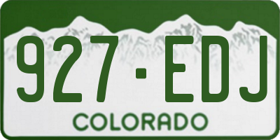 CO license plate 927EDJ