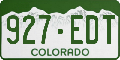CO license plate 927EDT
