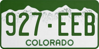 CO license plate 927EEB