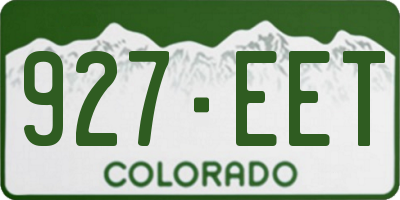 CO license plate 927EET
