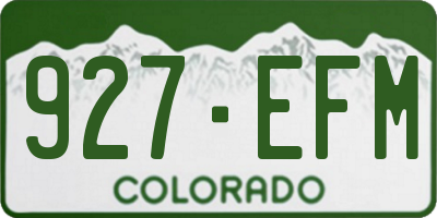CO license plate 927EFM