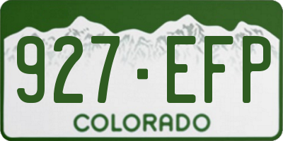 CO license plate 927EFP