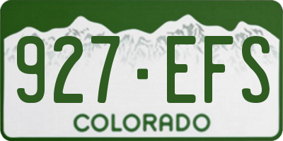 CO license plate 927EFS