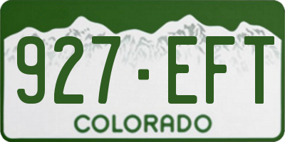 CO license plate 927EFT
