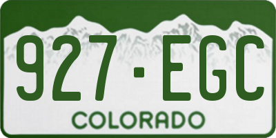 CO license plate 927EGC