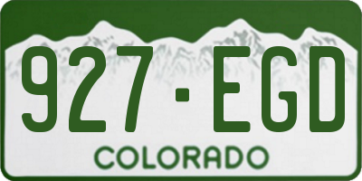 CO license plate 927EGD