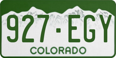 CO license plate 927EGY