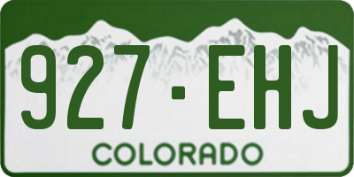 CO license plate 927EHJ