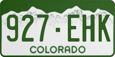 CO license plate 927EHK