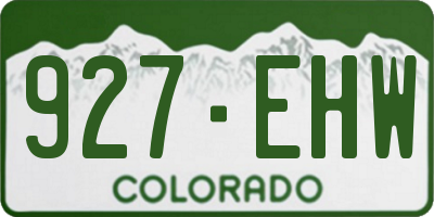 CO license plate 927EHW