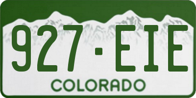CO license plate 927EIE