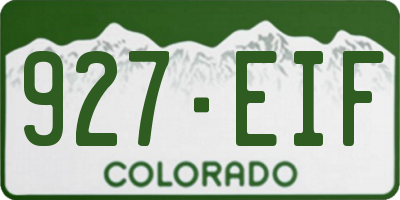 CO license plate 927EIF
