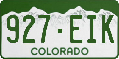 CO license plate 927EIK