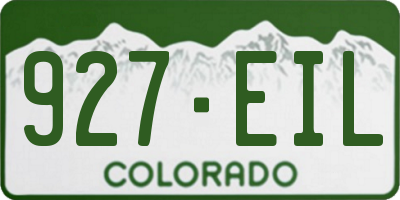 CO license plate 927EIL