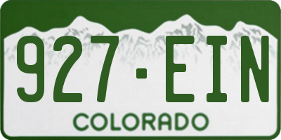 CO license plate 927EIN