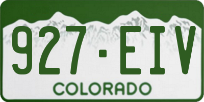 CO license plate 927EIV