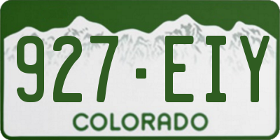 CO license plate 927EIY