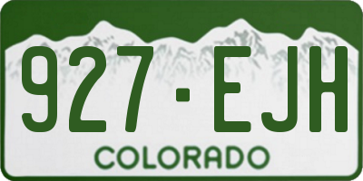 CO license plate 927EJH