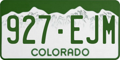 CO license plate 927EJM