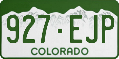 CO license plate 927EJP