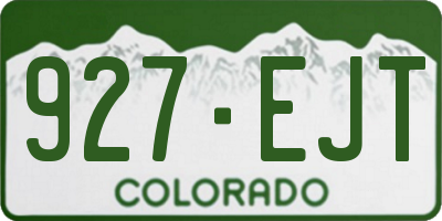 CO license plate 927EJT