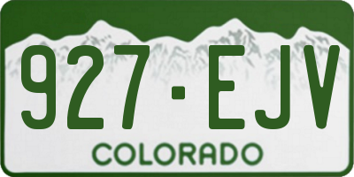 CO license plate 927EJV