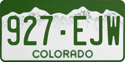 CO license plate 927EJW