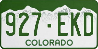 CO license plate 927EKD