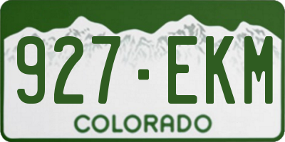 CO license plate 927EKM