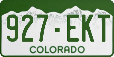 CO license plate 927EKT