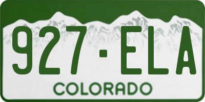 CO license plate 927ELA