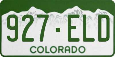 CO license plate 927ELD