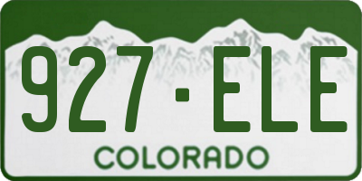 CO license plate 927ELE