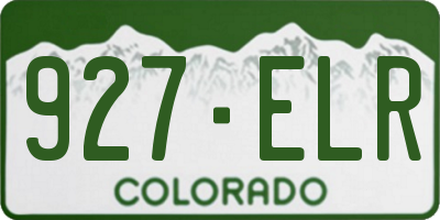 CO license plate 927ELR
