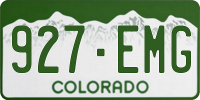 CO license plate 927EMG