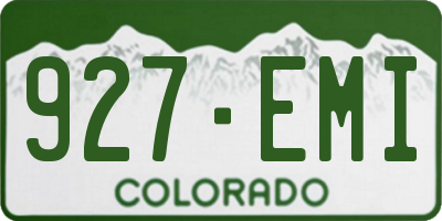 CO license plate 927EMI