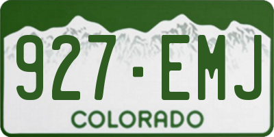 CO license plate 927EMJ
