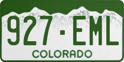 CO license plate 927EML