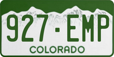 CO license plate 927EMP